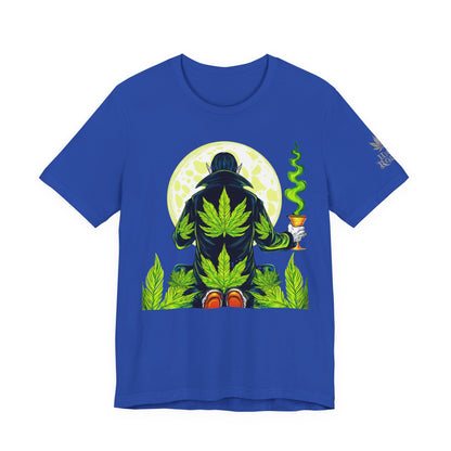 Luxury Gothic Cannabis Vampire T-Shirt - Premium Dark HIGH ROLLER Streetwear - Elevated Nocturnal 420 Fashion