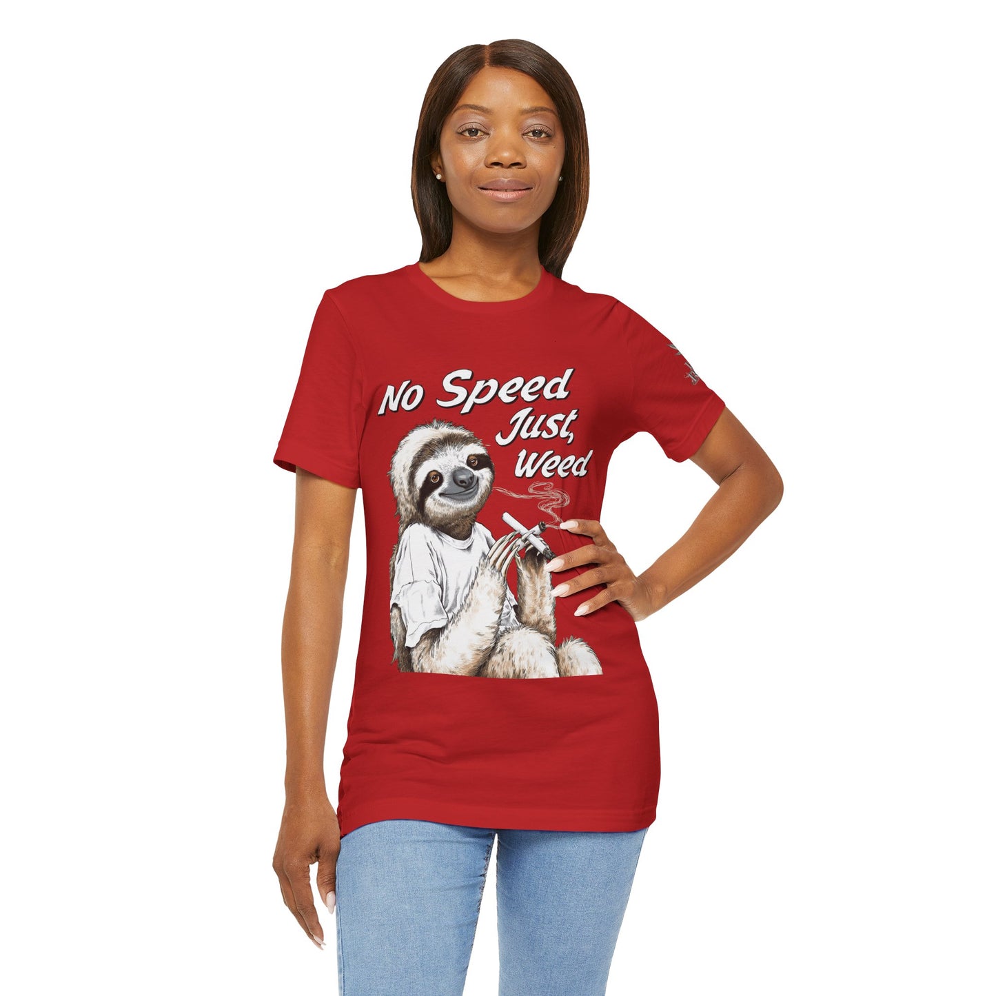 Slow Motion Tee - Premium Airlume Cotton Cannabis Culture Sloth Humor Art