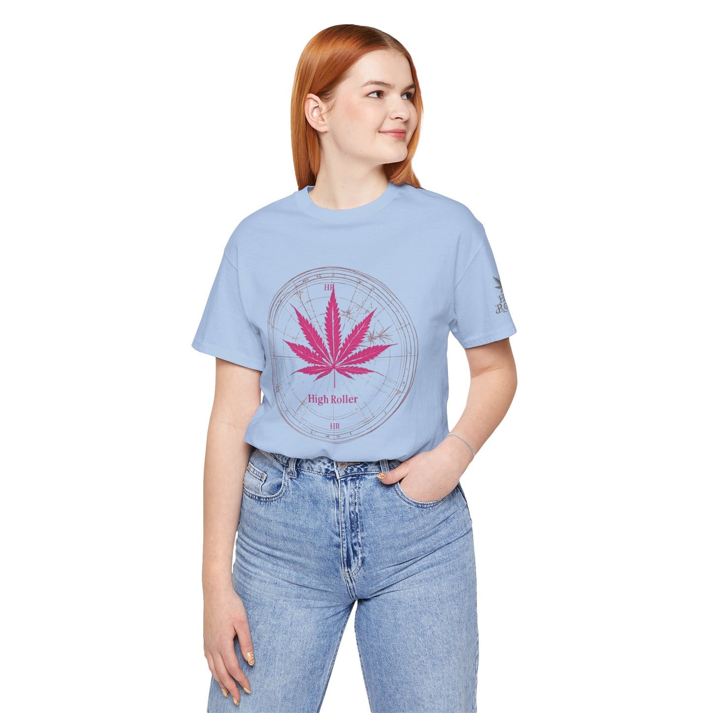 True North Tee - Premium Airlume Cotton Cannabis Culture Compass Navigation Art
