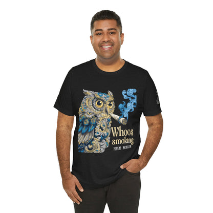 Baroque Owl Tee - Premium Airlume Cotton Cannabis Culture Ornate Bird Art
