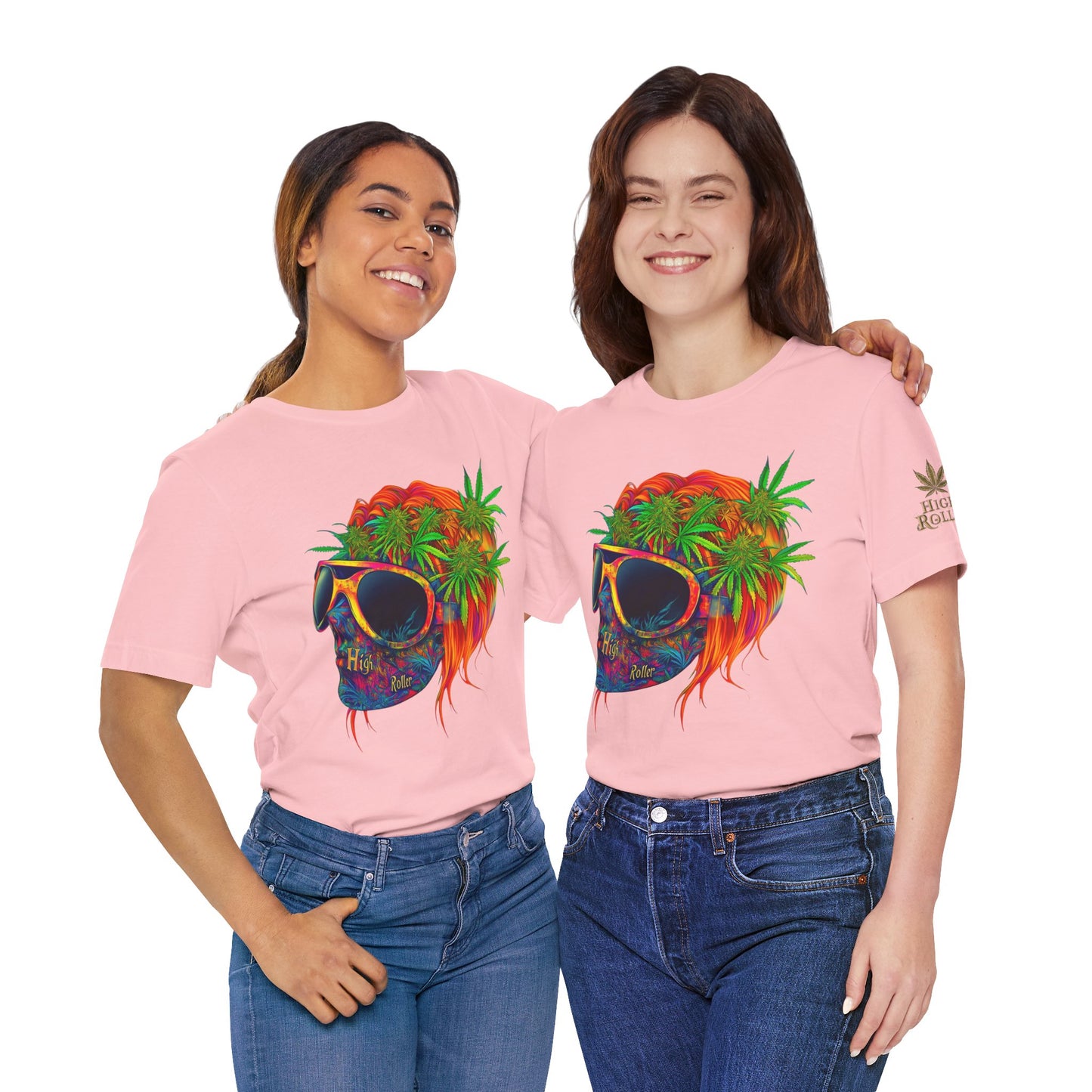 Tropical Cannabis Skull Tee - Paradise Vibes Art Design | High Roller
