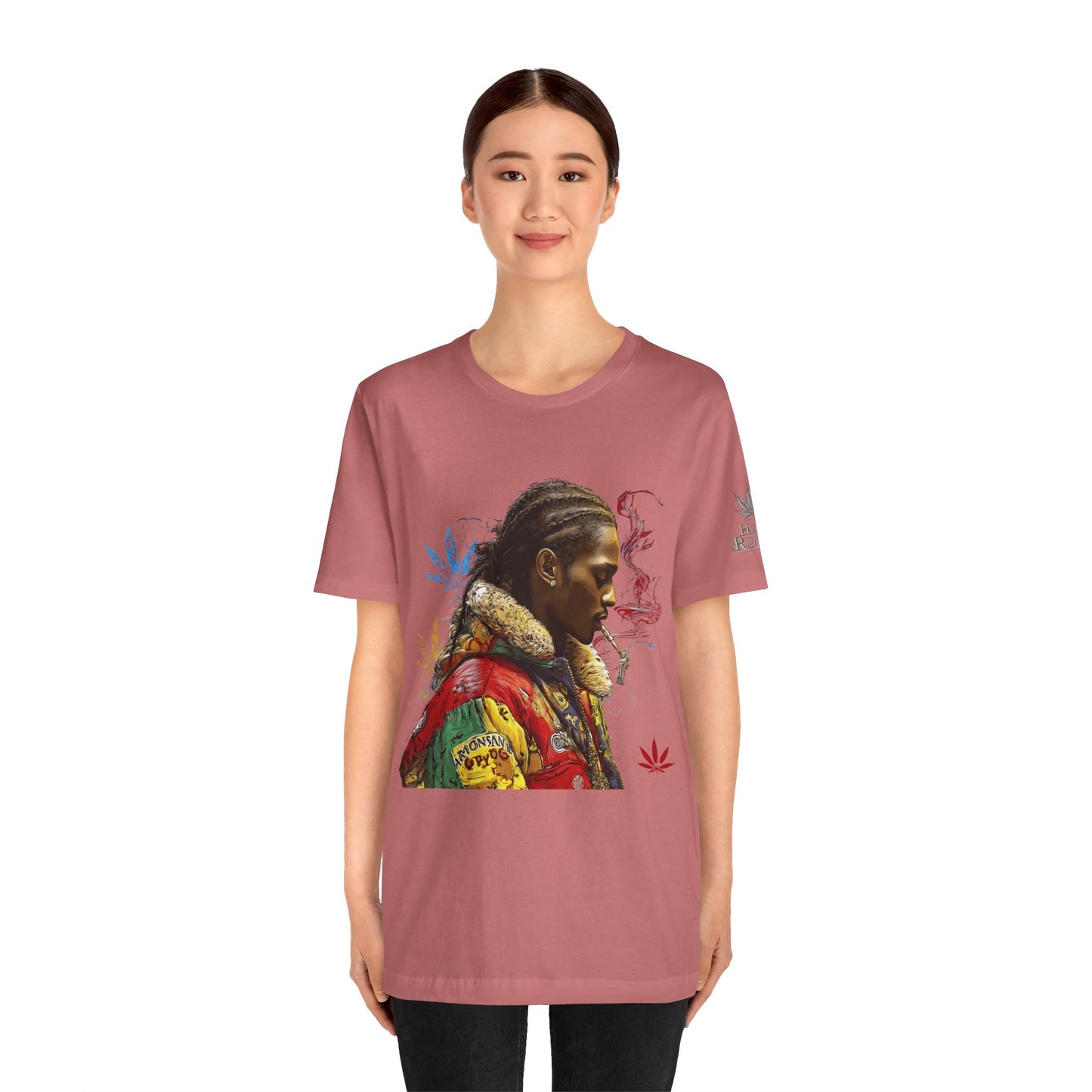 High Roller Profile Smoke Art Cannabis T-Shirt - Premium 420 Hip-Hop Portrait Street Culture Elevated Lifestyle Apparel