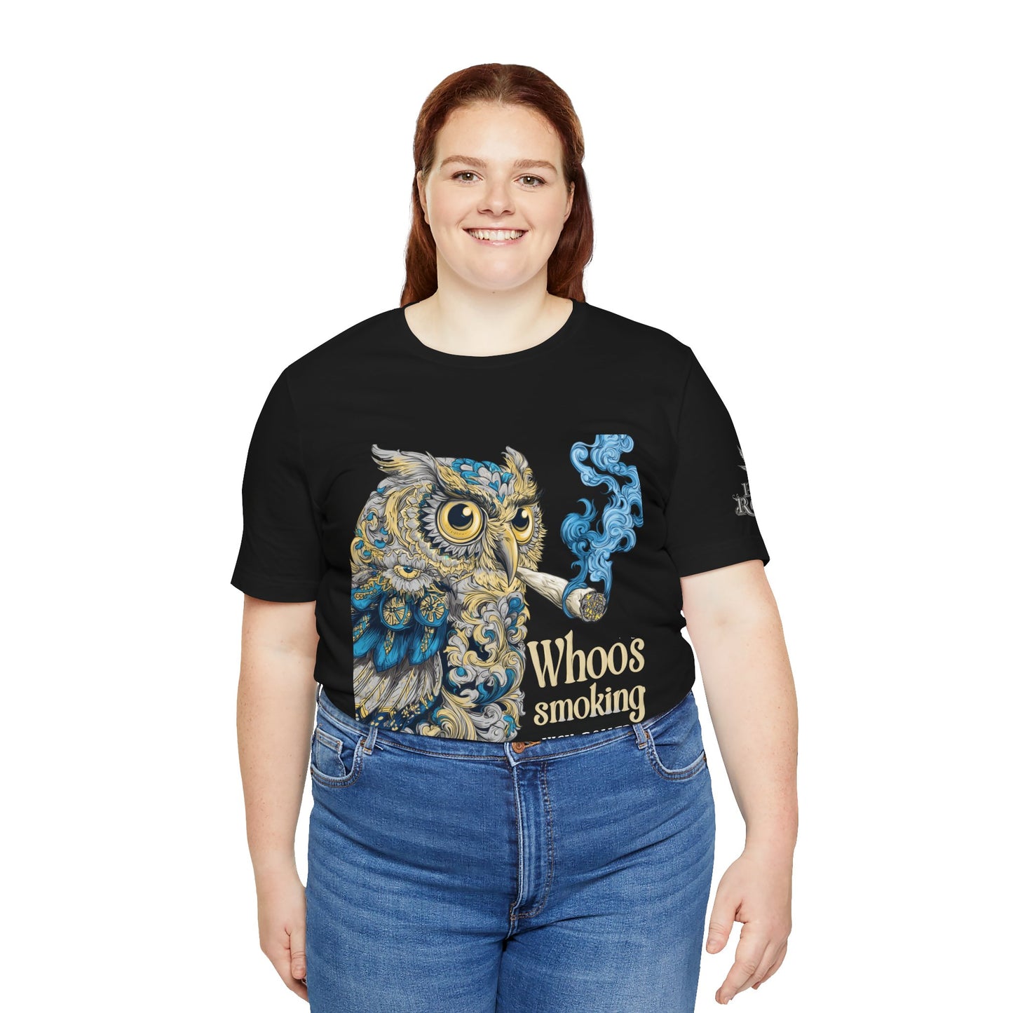 Baroque Owl Tee - Premium Airlume Cotton Cannabis Culture Ornate Bird Art