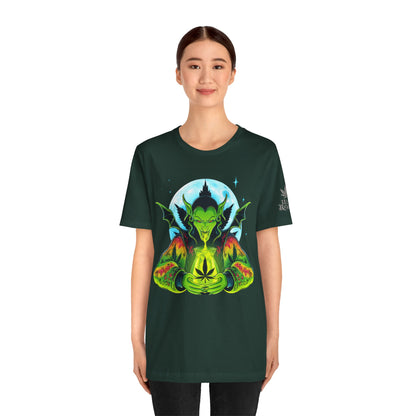 Mystic Dragon Guardian Cannabis Meditation T-Shirt - Premium Psychedelic 420 Apparel