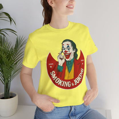 High Roller Villain T-Shirt - Premium Airlume Cotton Cannabis Joker Badge Art Tee