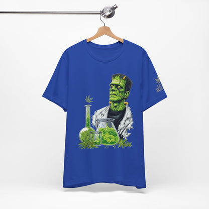 Frankenstein's Laboratory HIGH ROLLER Halloween Cannabis T-Shirt - Premium Monster Scientist 420 Experiment Apparel