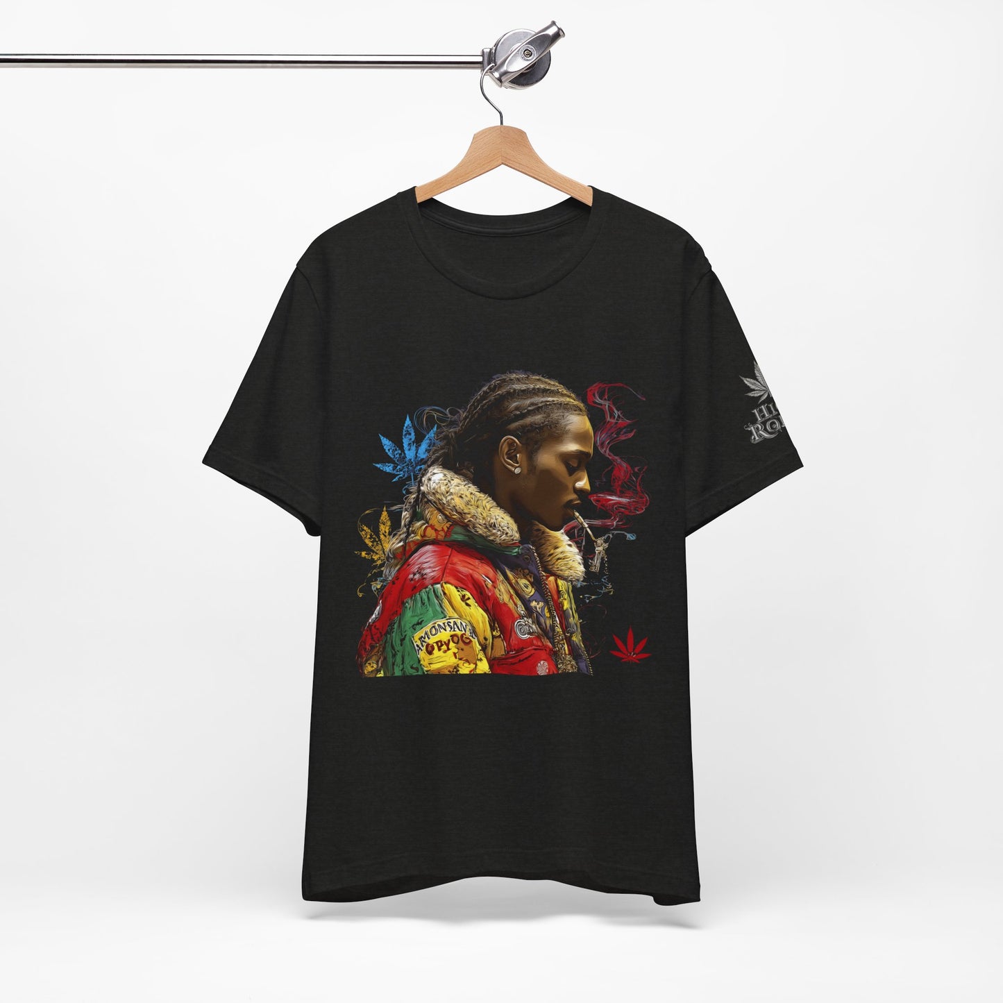 High Roller Profile Smoke Art Cannabis T-Shirt - Premium 420 Hip-Hop Portrait Street Culture Elevated Lifestyle Apparel
