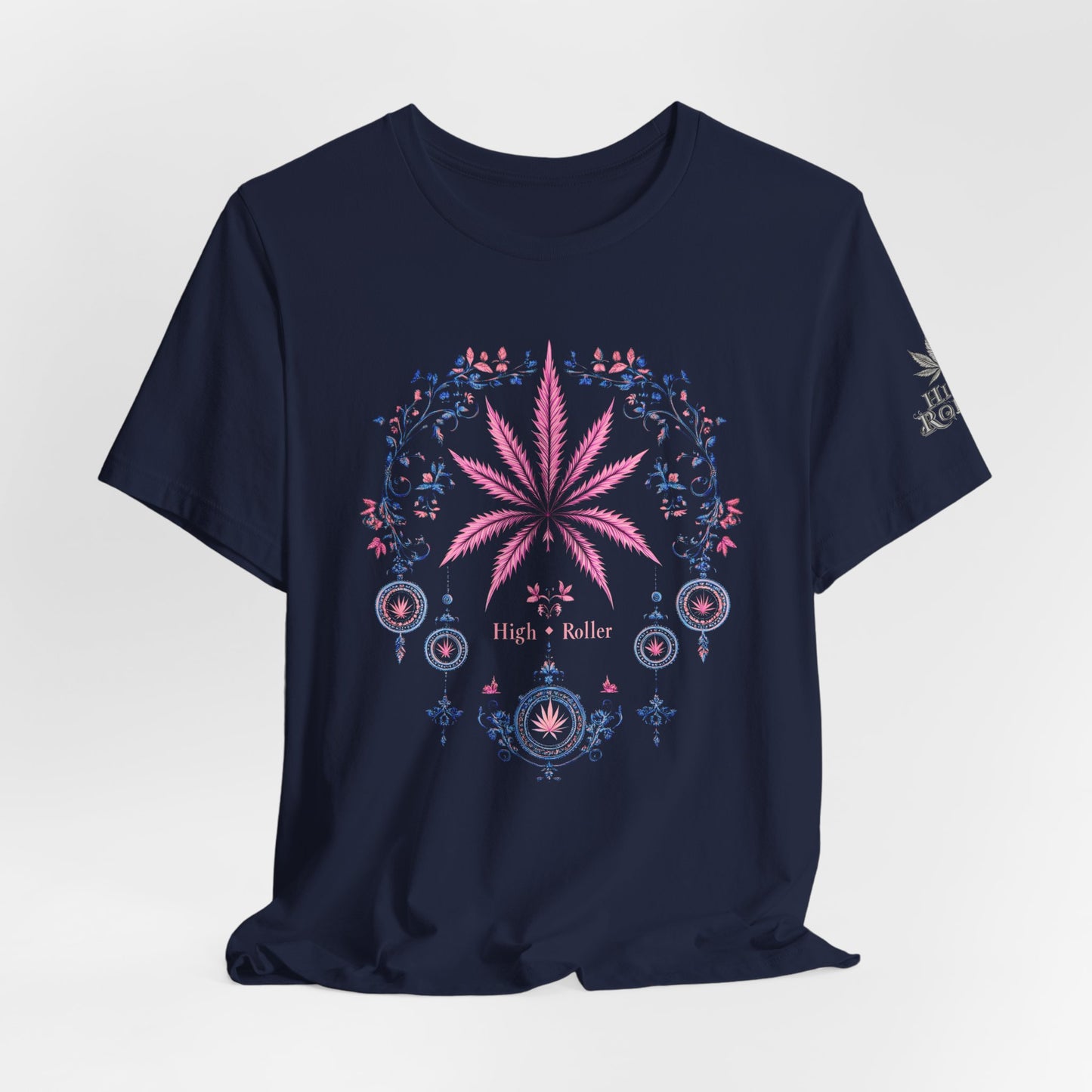 Bohemian Cannabis Mandala Tee - Floral Folk Art Design | High Roller