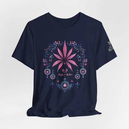 Bohemian Cannabis Mandala Tee - Floral Folk Art Design | High Roller