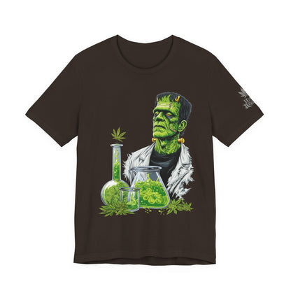 Frankenstein's Laboratory HIGH ROLLER Halloween Cannabis T-Shirt - Premium Monster Scientist 420 Experiment Apparel