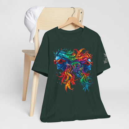 Spectrum Sisters T-Shirt - Premium Airlume Cotton Cannabis Rainbow Psychedelic Art Tee