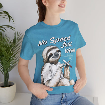 Slow Motion Tee - Premium Airlume Cotton Cannabis Culture Sloth Humor Art