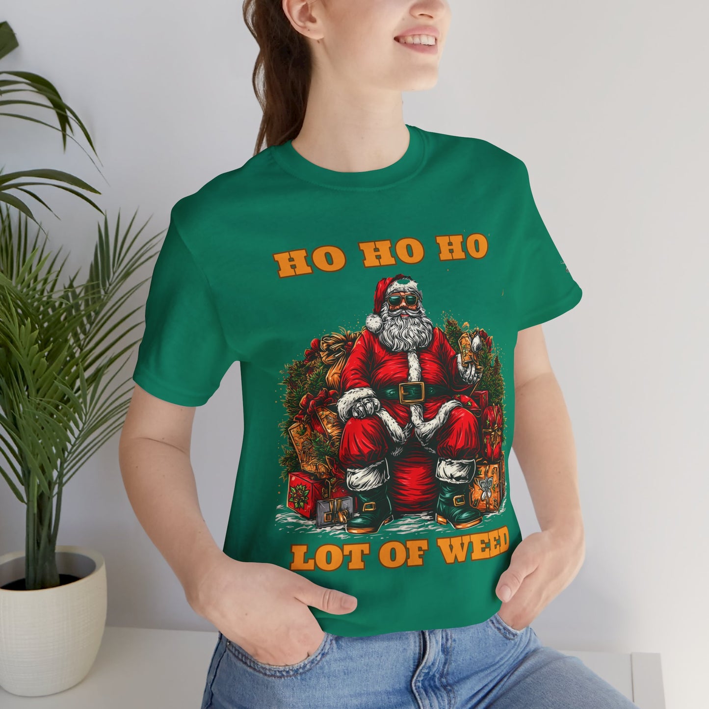 Ho Ho Ho Lot Of Weed Premium Cannabis Christmas T-Shirt