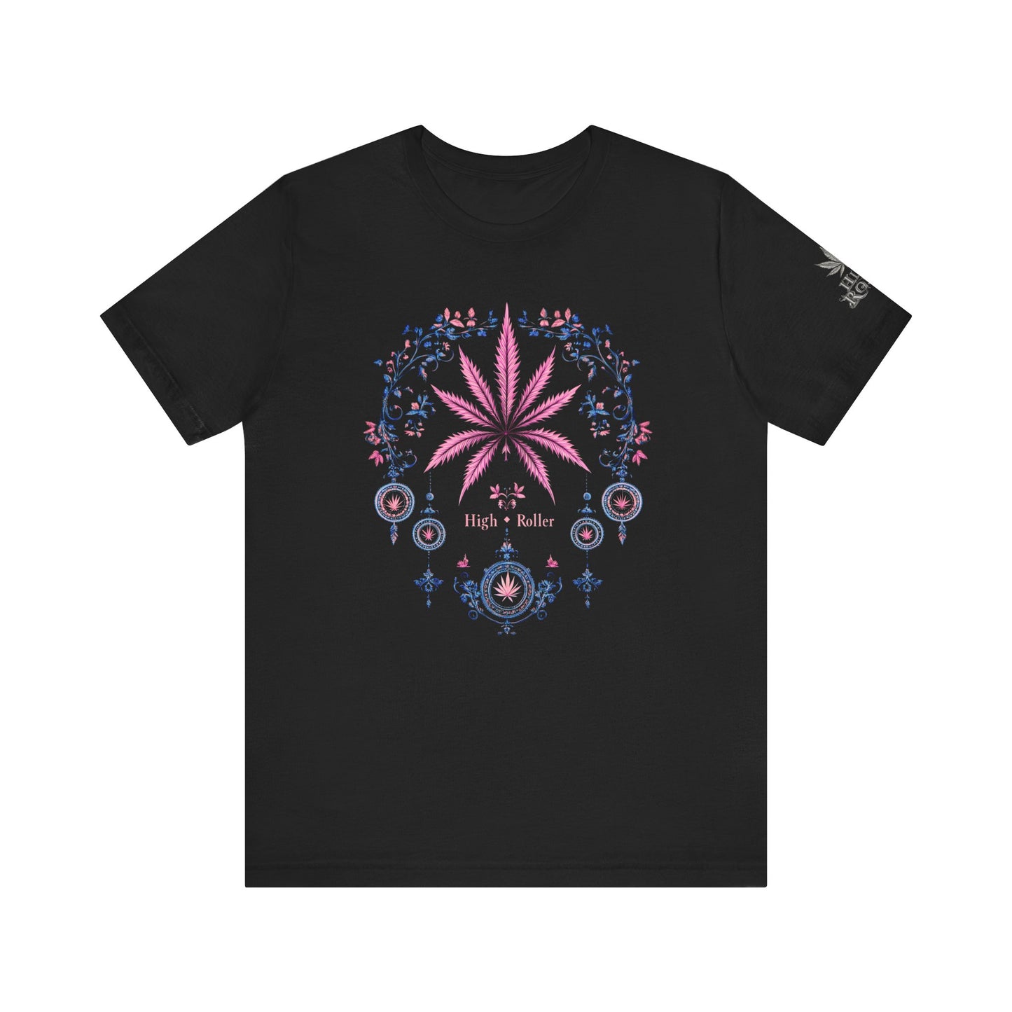 Bohemian Cannabis Mandala Tee - Floral Folk Art Design | High Roller