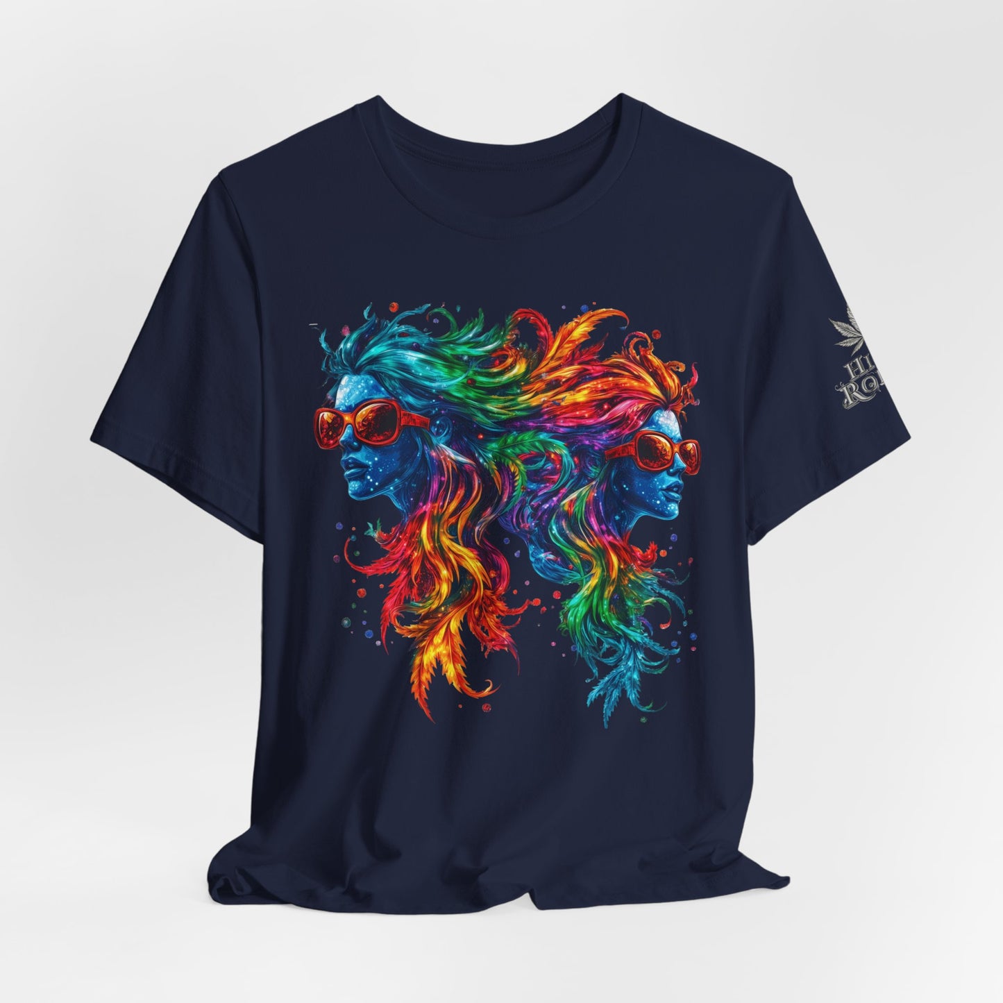 Spectrum Sisters T-Shirt - Premium Airlume Cotton Cannabis Rainbow Psychedelic Art Tee