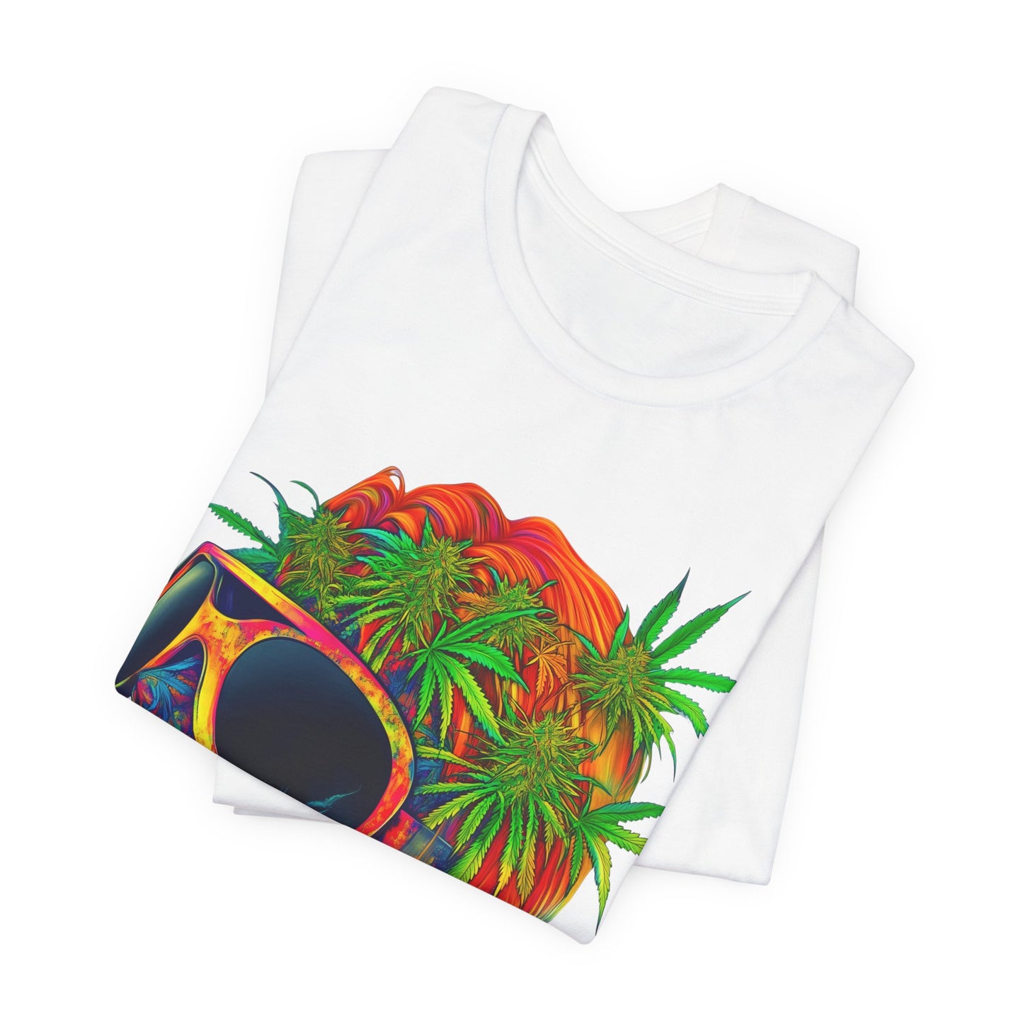Tropical Cannabis Skull Tee - Paradise Vibes Art Design | High Roller