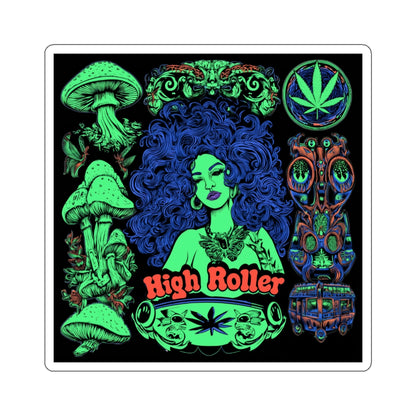 Psychedelic Botanical Art Sticker | High Roller Plant Medicine Design | Premium Die-Cut Vinyl Decal