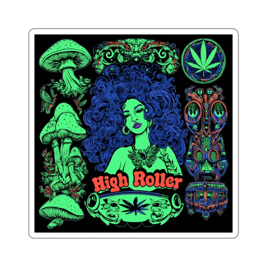 Psychedelic Botanical Art Sticker | High Roller Plant Medicine Design | Premium Die-Cut Vinyl Decal