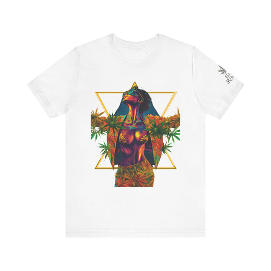 Sacred Geometry Cannabis Goddess Tee - Psychedelic Beauty Art Design | High Roller