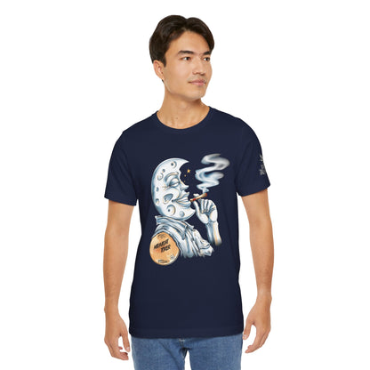 Midnight Toker Moon Tee - Celestial Cannabis Art Design | High Roller