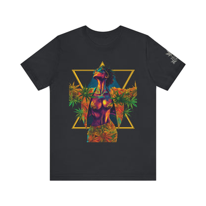 Sacred Geometry Cannabis Goddess Tee - Psychedelic Beauty Art Design | High Roller