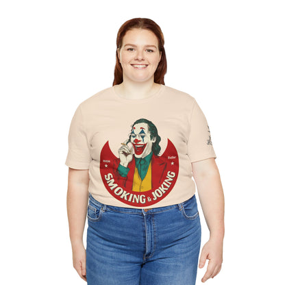 High Roller Villain T-Shirt - Premium Airlume Cotton Cannabis Joker Badge Art Tee