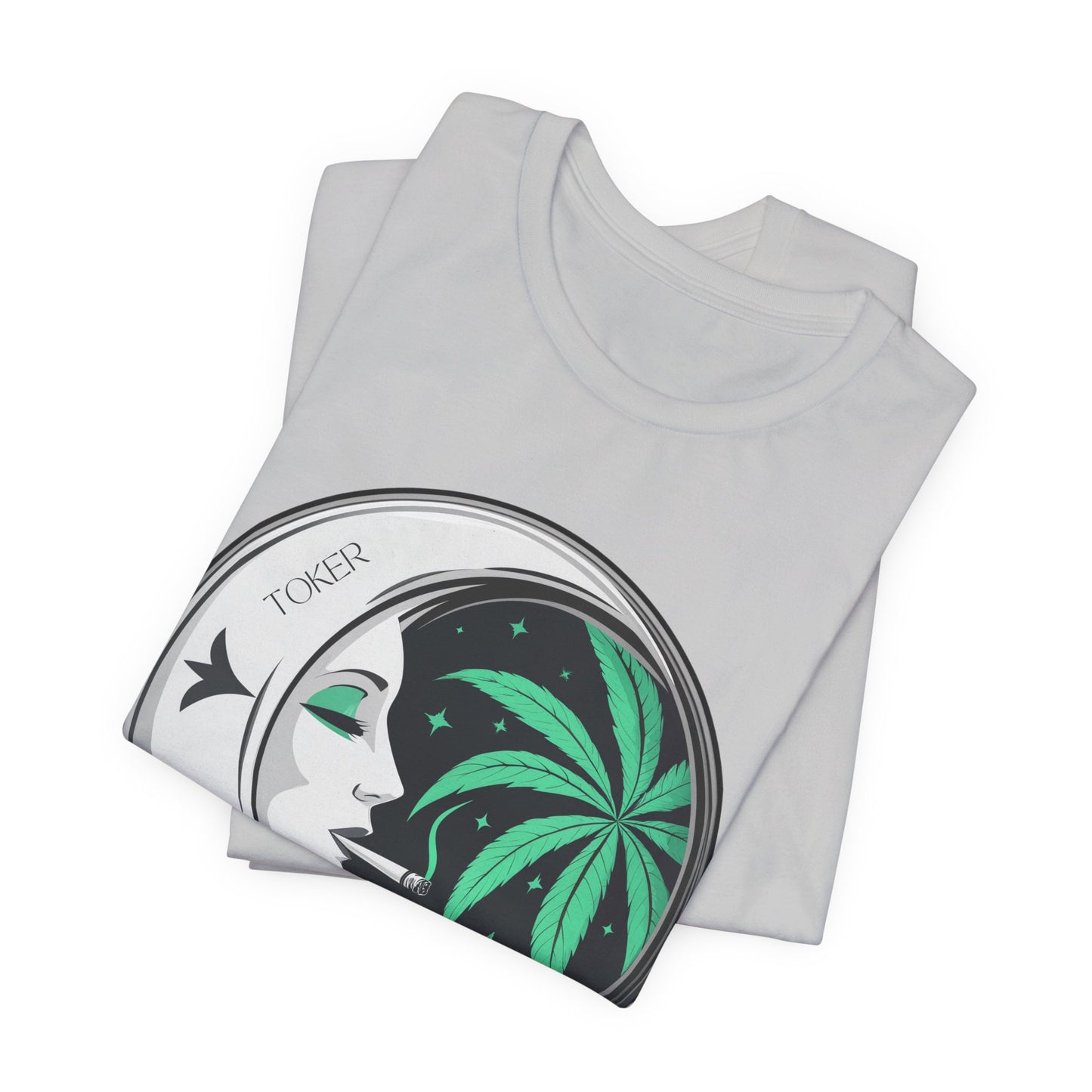 Toker Girl Coin Tee - Vintage Cannabis Portrait Art Design | High Roller