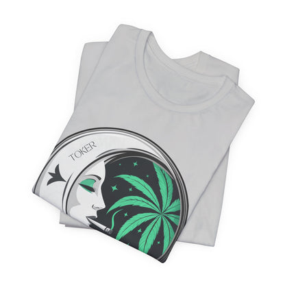Toker Girl Coin Tee - Vintage Cannabis Portrait Art Design | High Roller