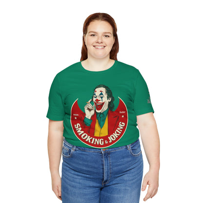 High Roller Villain T-Shirt - Premium Airlume Cotton Cannabis Joker Badge Art Tee