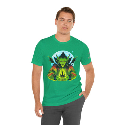 Mystic Dragon Guardian Cannabis Meditation T-Shirt - Premium Psychedelic 420 Apparel