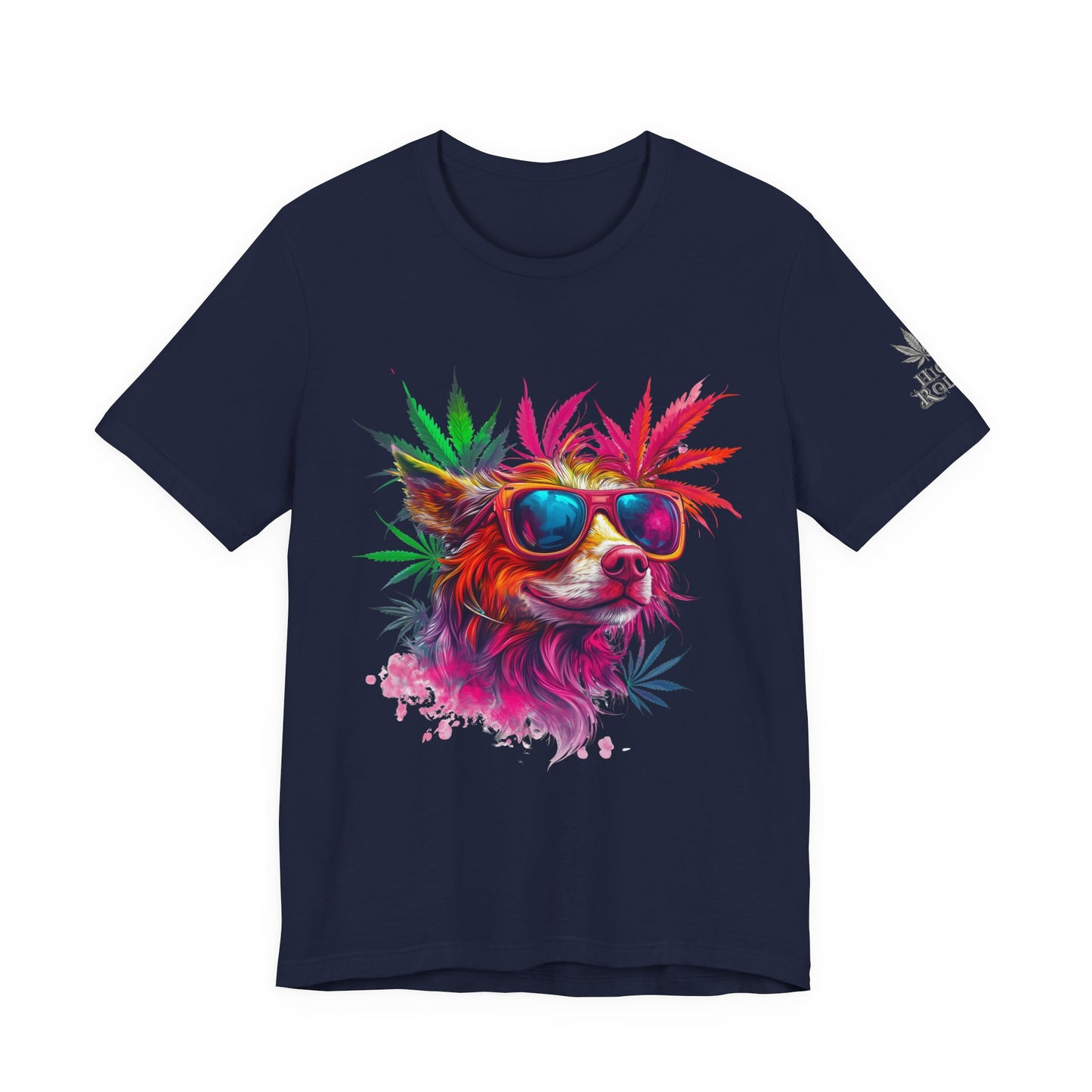 Spectrum Pup Tee - Premium Airlume Cotton Cannabis Culture Psychedelic Dog Art