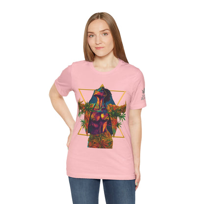 Sacred Geometry Cannabis Goddess Tee - Psychedelic Beauty Art Design | High Roller
