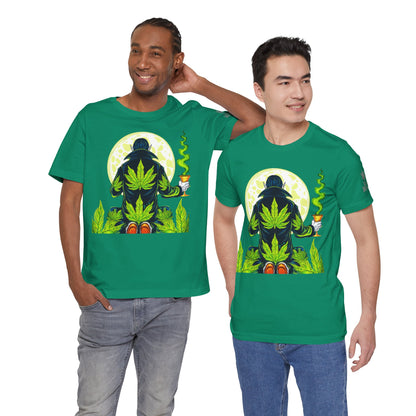 Luxury Gothic Cannabis Vampire T-Shirt - Premium Dark HIGH ROLLER Streetwear - Elevated Nocturnal 420 Fashion