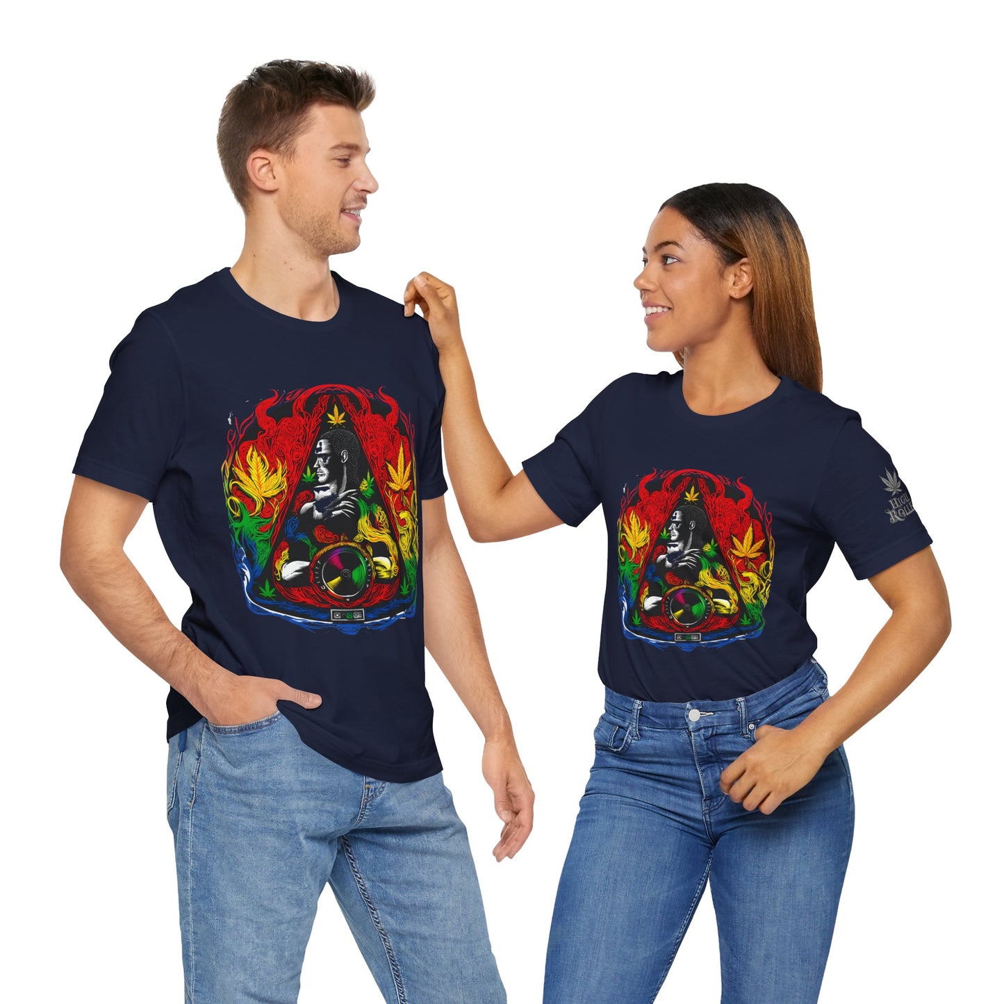 High Roller Sacred Buddha Cannabis T-Shirt - Premium 420 Spiritual Meditation Enlightenment Botanical Artistry Apparel