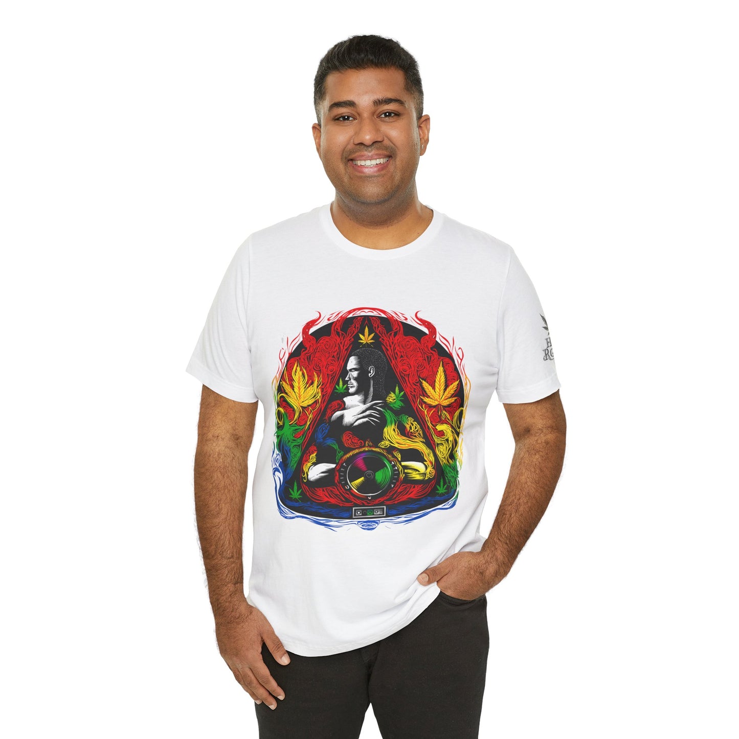 HIGH ROLLER Buddha Meditation Premium Cannabis Culture T-Shirt - Enlightenment Meets Electronic Music Luxury Streetwear