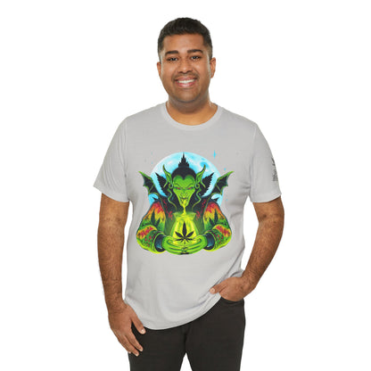 Mystic Dragon Guardian Cannabis Meditation T-Shirt - Premium Psychedelic 420 Apparel