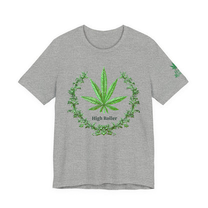 Cannabis Crest Wreath Tee - Botanical Elegance Art Design | High Roller