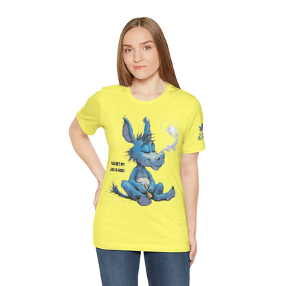 Blue Donkey Tee - Premium Airlume Cotton Cannabis Culture Humor Cartoon Art