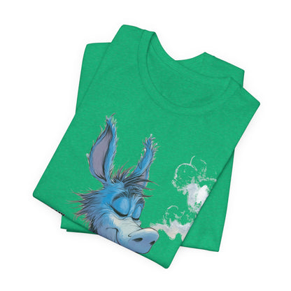 Blue Donkey Tee - Premium Airlume Cotton Cannabis Culture Humor Cartoon Art