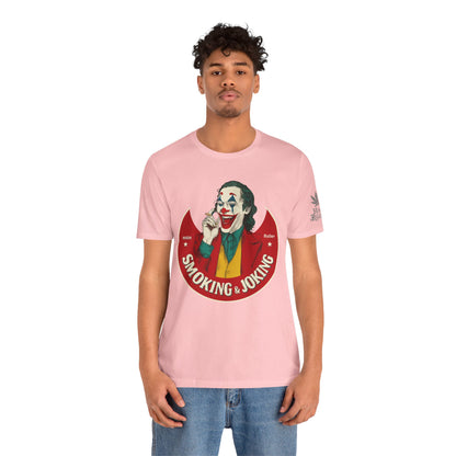 High Roller Villain T-Shirt - Premium Airlume Cotton Cannabis Joker Badge Art Tee