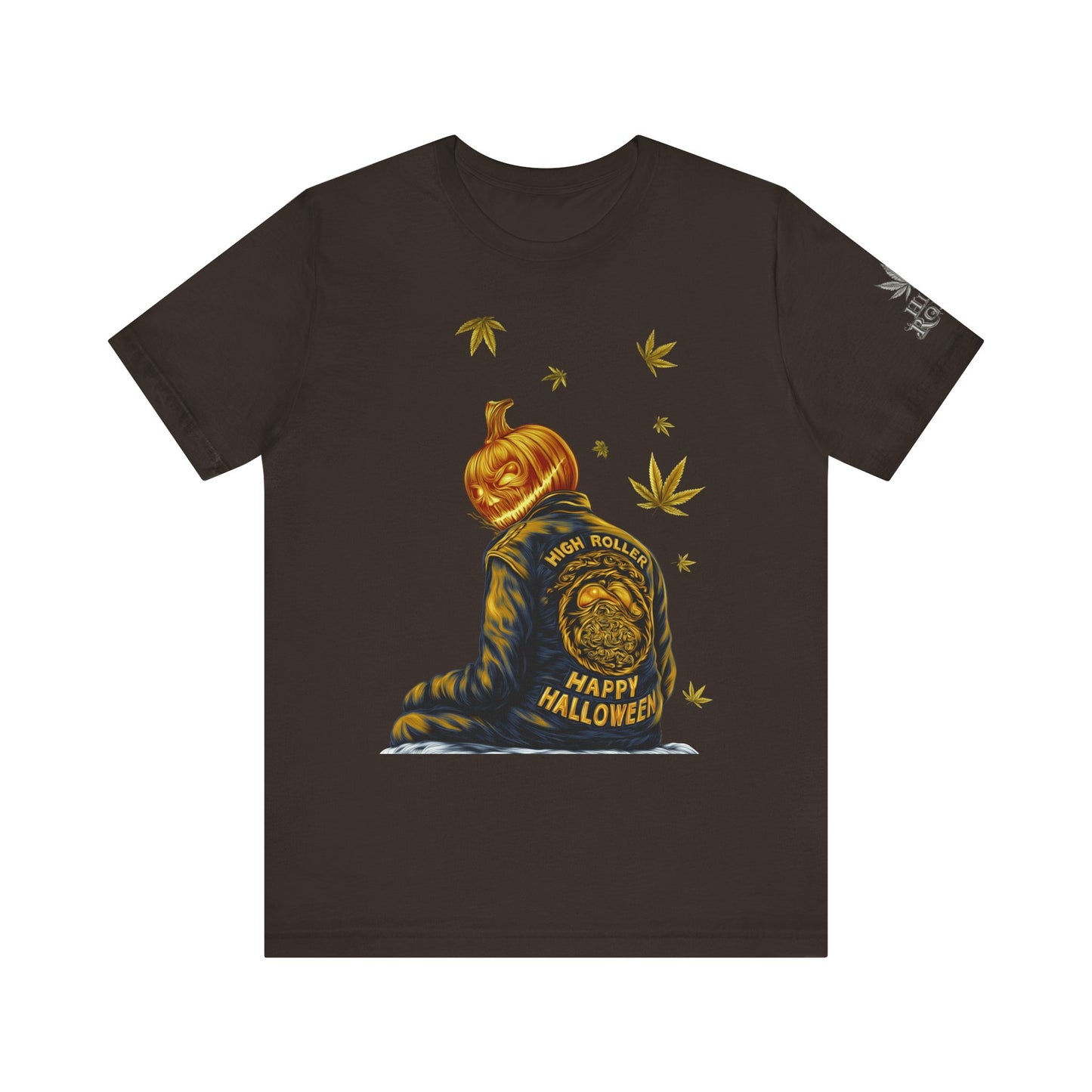 Pumpkin Head HIGH ROLLER Halloween T-Shirt - Premium Cannabis Culture Apparel