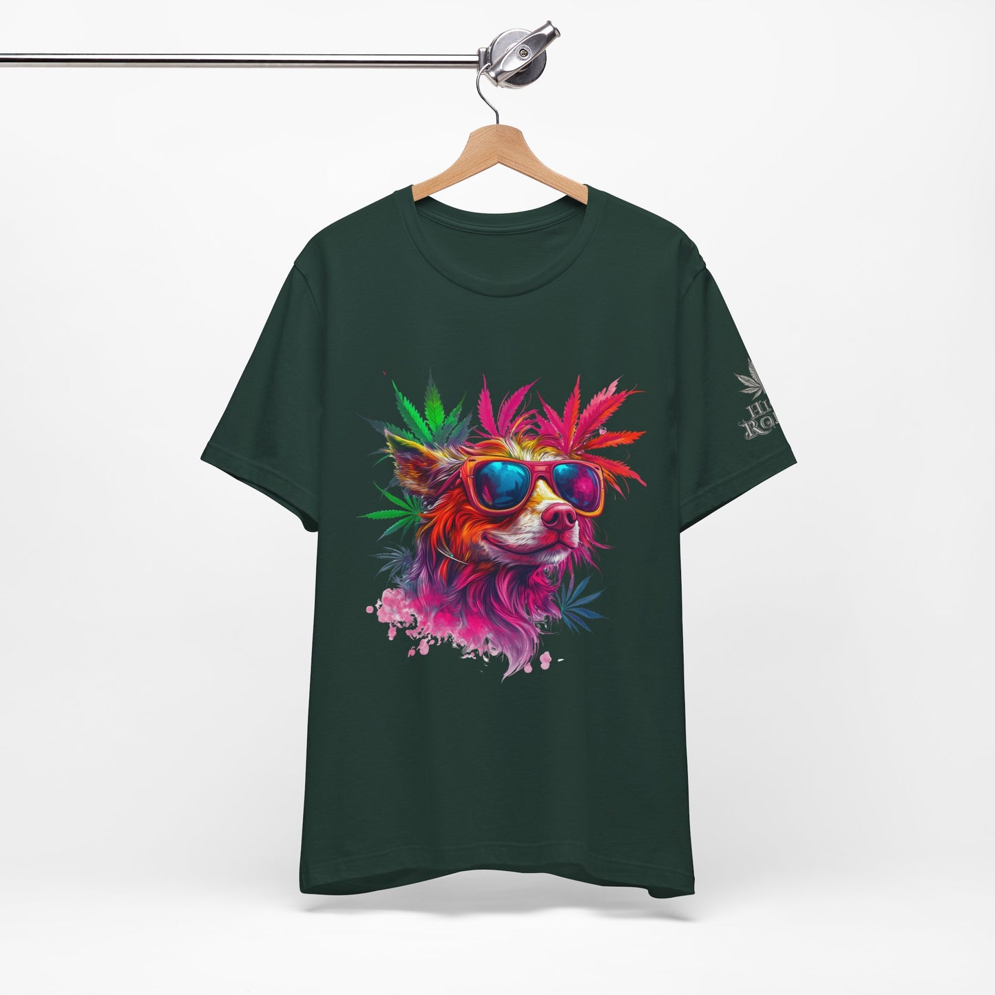 Spectrum Pup Tee - Premium Airlume Cotton Cannabis Culture Psychedelic Dog Art