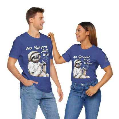 Slow Motion Tee - Premium Airlume Cotton Cannabis Culture Sloth Humor Art