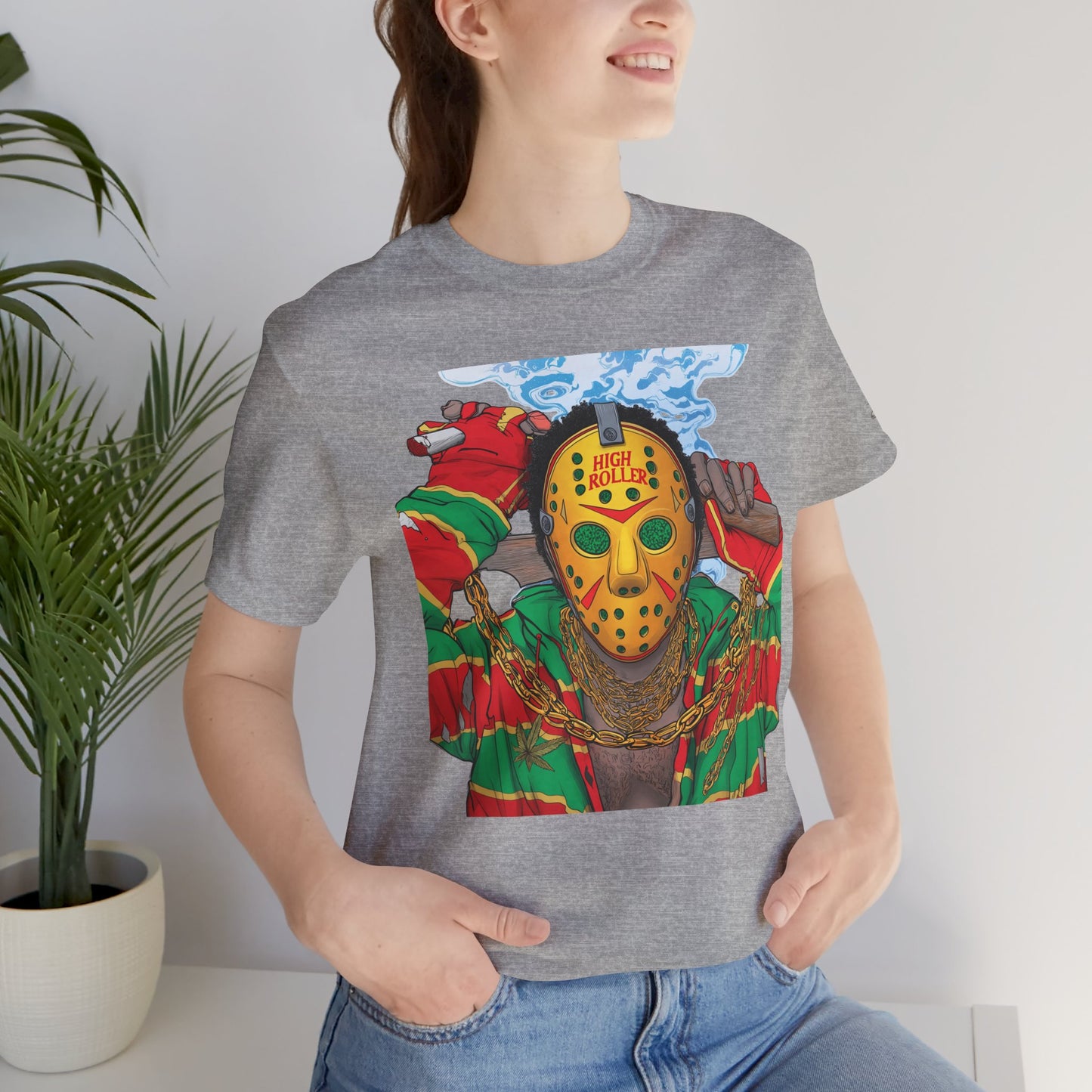 Horror Icon HIGH ROLLER T-Shirt - Premium Cannabis Slasher Culture Apparel"