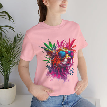 Spectrum Pup Tee - Premium Airlume Cotton Cannabis Culture Psychedelic Dog Art