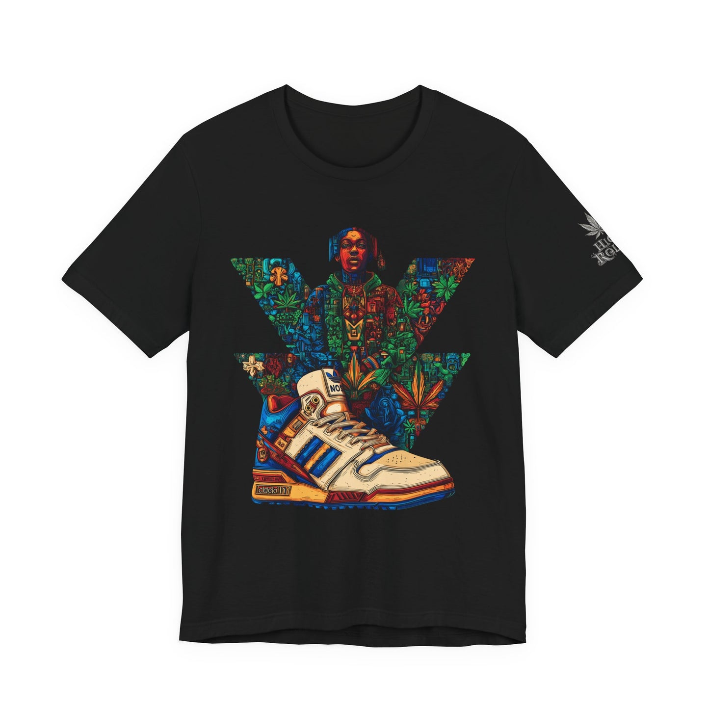 High Roller Trefoil Cannabis Sneaker T-Shirt - Premium 420 Hip-Hop Sneakerhead Street Culture Botanical Art Apparel