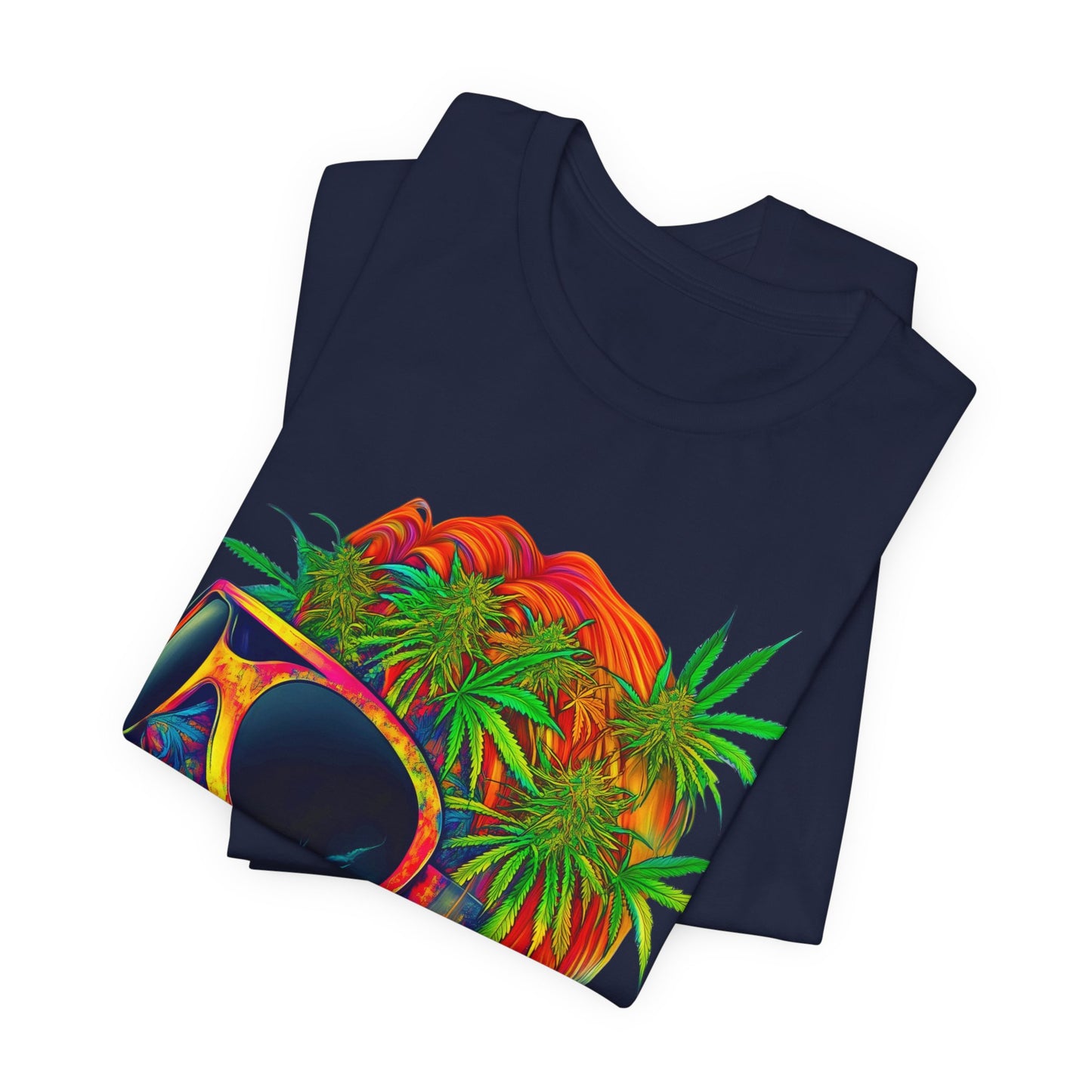 Tropical Cannabis Skull Tee - Paradise Vibes Art Design | High Roller