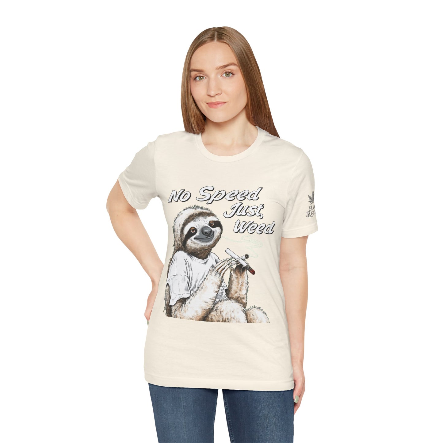 Slow Motion Tee - Premium Airlume Cotton Cannabis Culture Sloth Humor Art