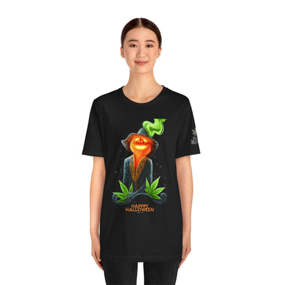 Victorian Pumpkin Gentleman HIGH ROLLER Halloween Cannabis T-Shirt - Premium Jack-o'-Lantern Aristocrat Meditation 420 Apparel