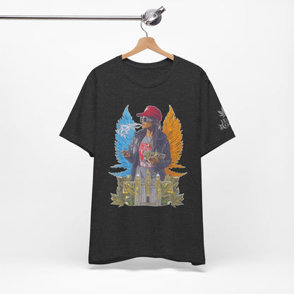 High Roller Golden Wings Money Cannabis T-Shirt - Premium 420 Hip-Hop Angel Street Culture Success Lifestyle Apparel